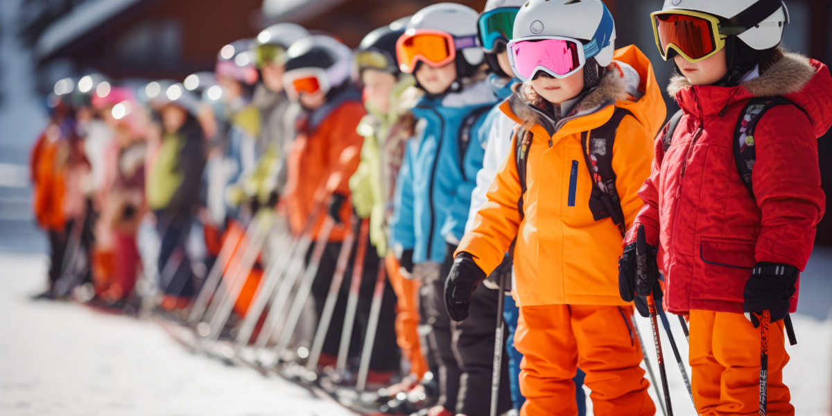 Kids getting ready to ski